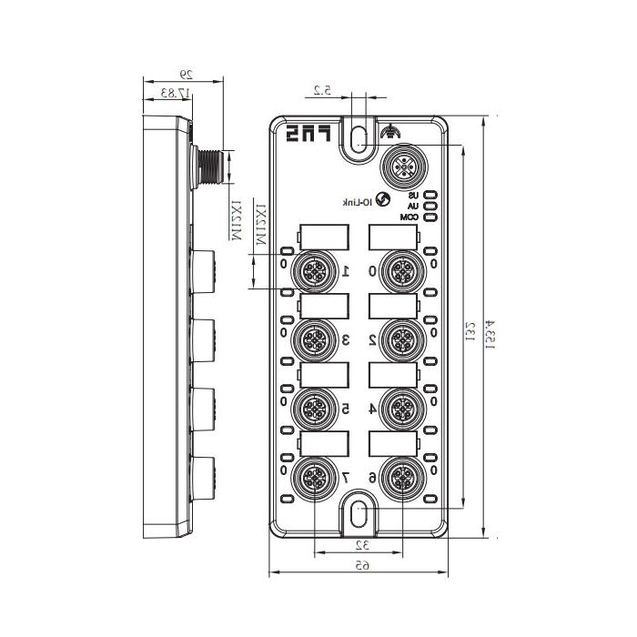 M12接口，IO-Link集线器，PNP， 16DI/DO配置，标准模块，00BG01